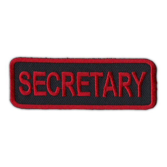Patch, Embroidered Patch, Secretary Club Patch, Red/Black, 3