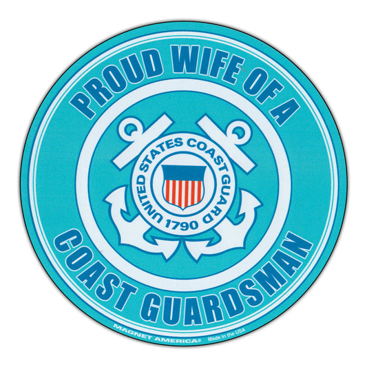 Magnet, Round, Proud Wife U.S. Coast Guard, 5