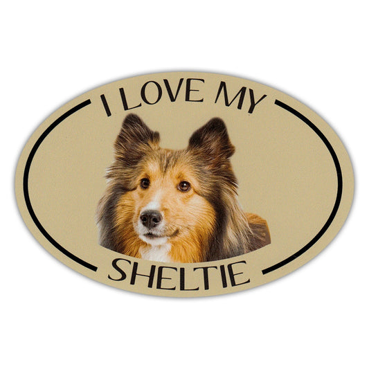 Magnet, Oval, I Love My Sheltie, 6