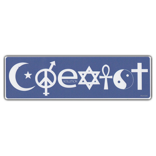 Sticker, Bumper Sticker, COEXIST, 10