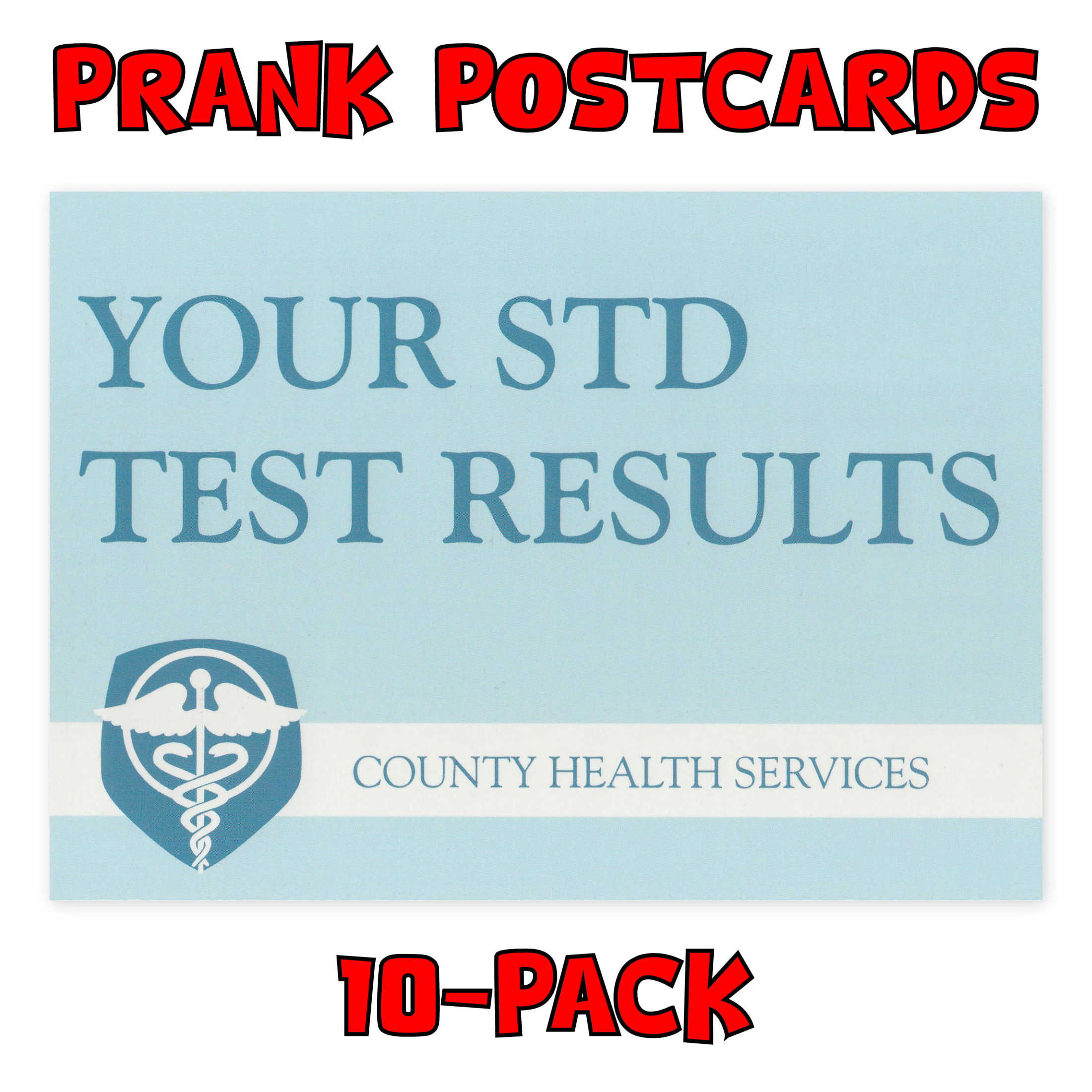 Prank Postcards (10-Pack, STD Test Results) - 10 Postcards