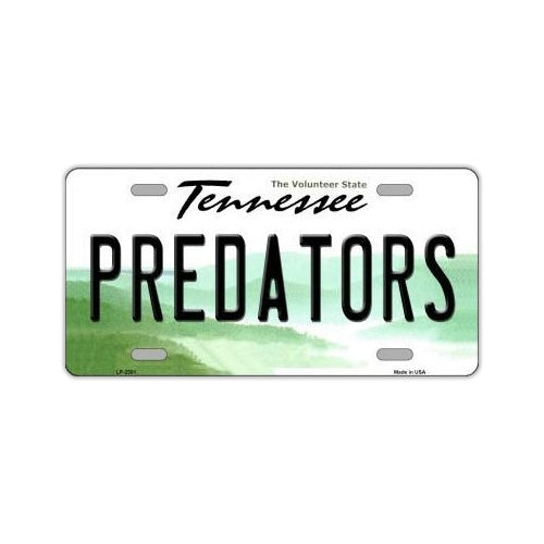 License Plate, Metal Vanity Tag Cover, Nashville Predators, 12