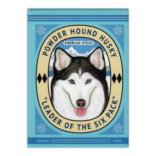 Magnet, Refrigerator Magnet, Powder Hound Siberian Husky Stout, 2.5