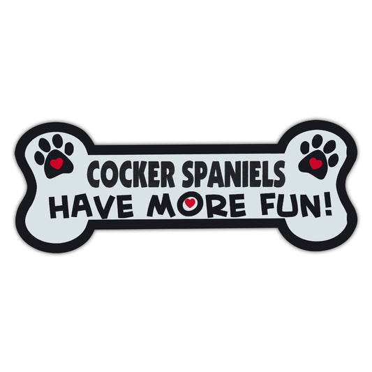 Magnet, Dog Bone, Cocker Spaniels Have More Fun!, 7.25