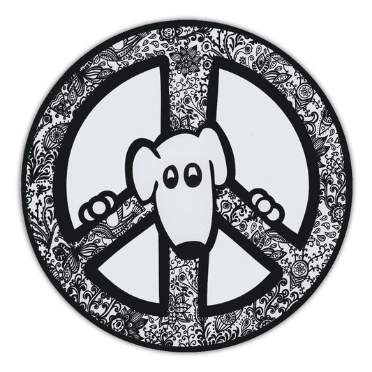 Magnet, Round, Artistic Peace Sign, 4.75