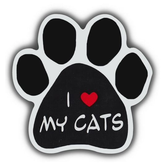 Magnet, Cat Paw, I Love My Cats, 5.5