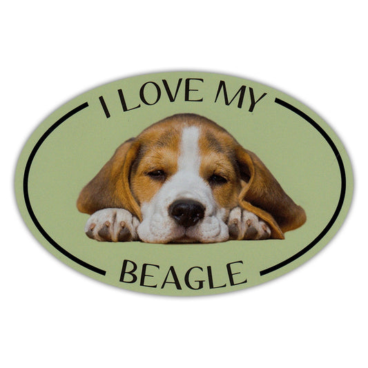 Magnet, Oval, I Love My Beagle, 6
