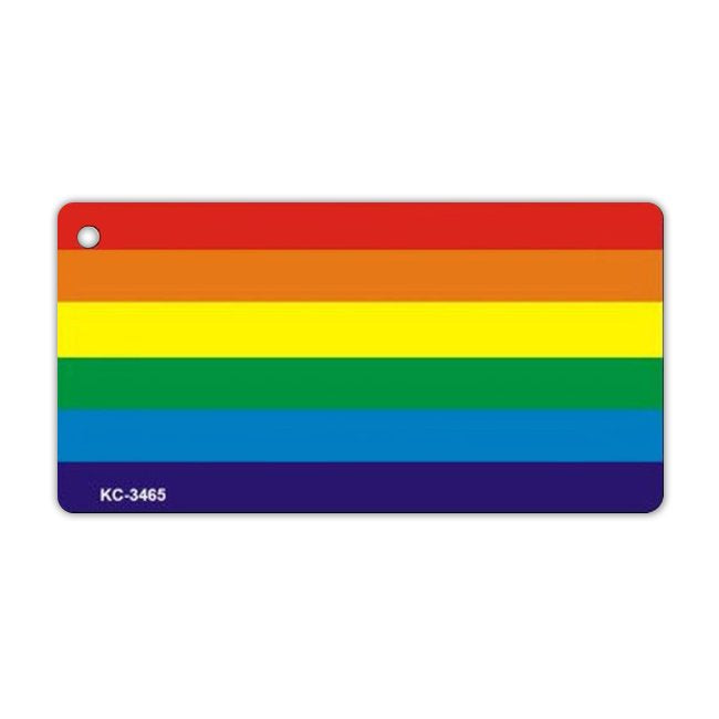 Aluminum Keychain - LGBT Rainbow Flag