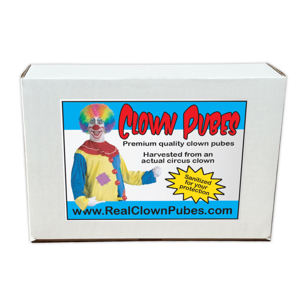 Prank Product Box - Clown Pubes (10" x 7" x 3")