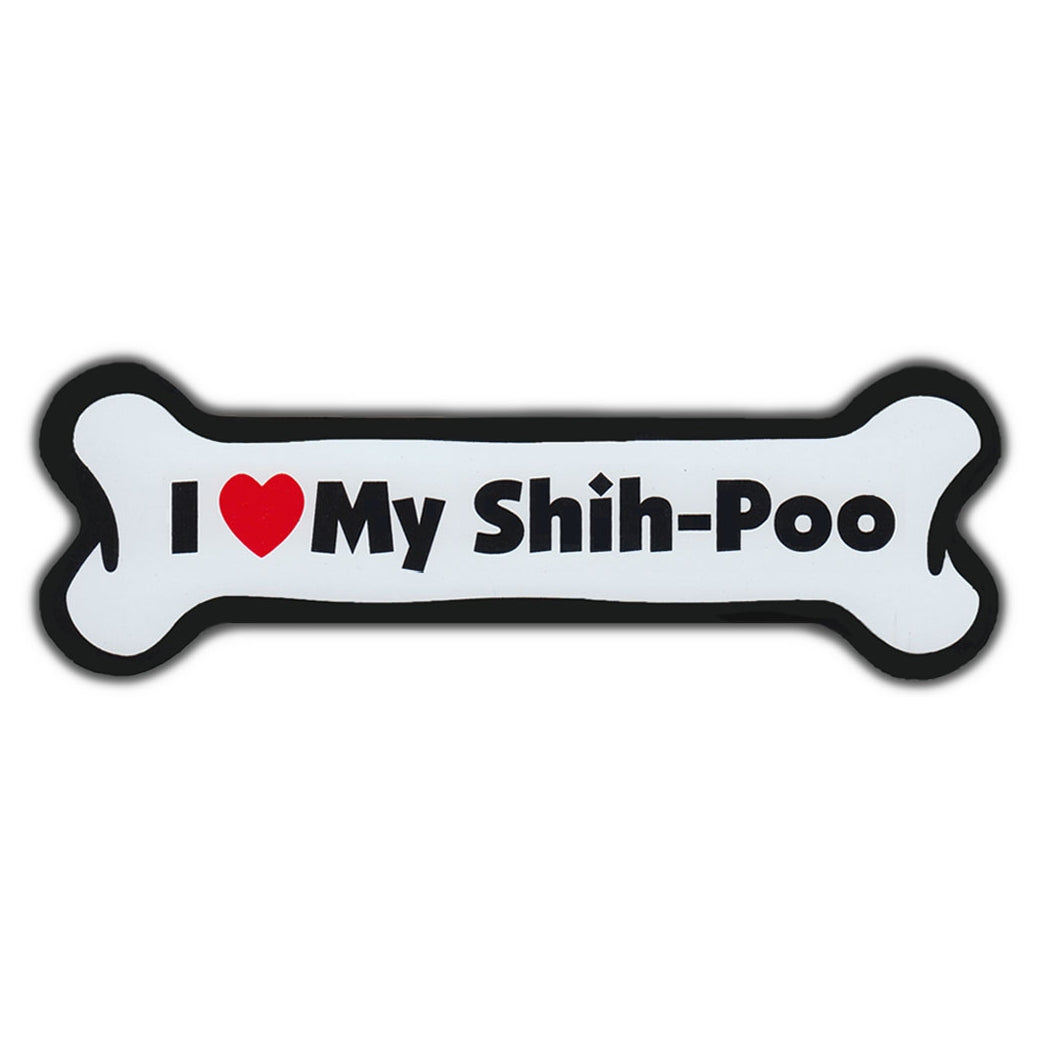 Dog Bone Magnet - I Love My Shih-Poo