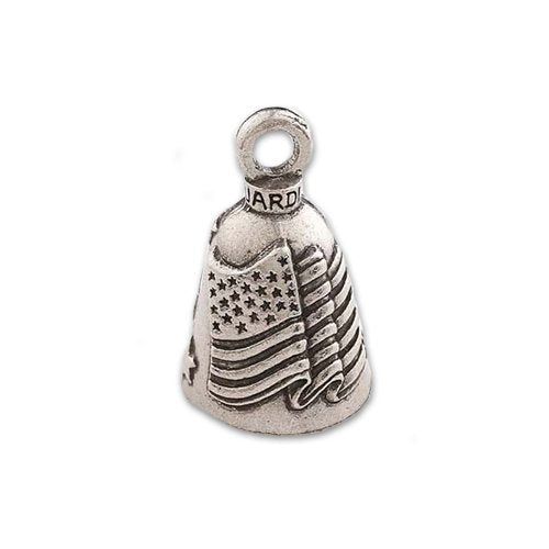 Guardian Bell, Metal, Old Glory, United States Flag, Motorcycle Rider, Biker, Good Luck Bell, .75