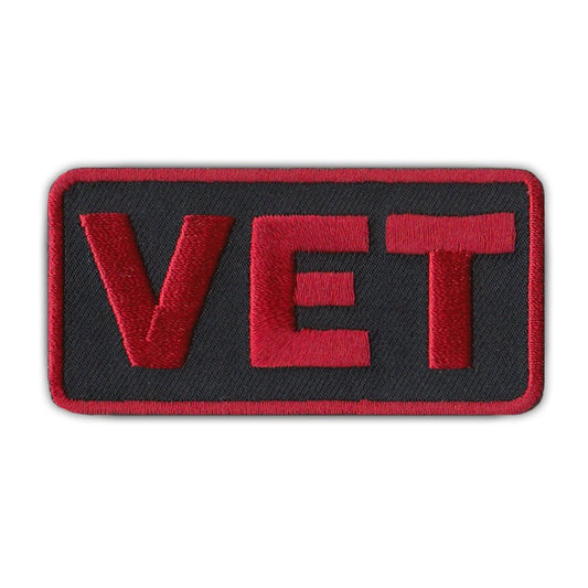 Patch, Embroidered Patch, Vet (Red/Black), 3
