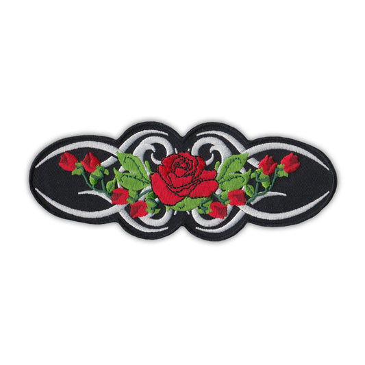 Patch, Embroidered Patch, Lower Back, Red Rose Leaves and Thorns, 6