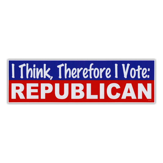 Sticker, Bumper Sticker, I Think, Therefore I Vote Republican, 10