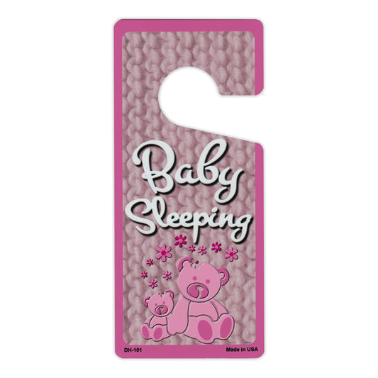 Door Knob Hanger, Metal, Baby Sleeping, Pink, 4