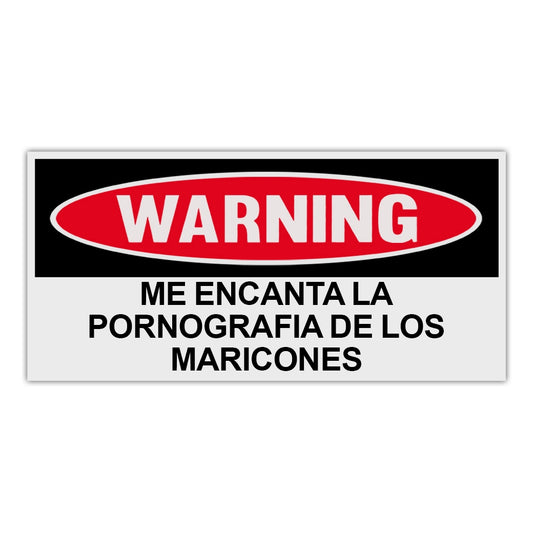Sticker, Funny Warning Sticker, I Love Gay Porn (Spanish), 6