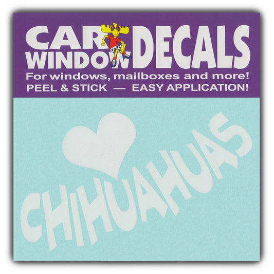 Decal, Window Decal, I Love Chihuahuas, 4.5