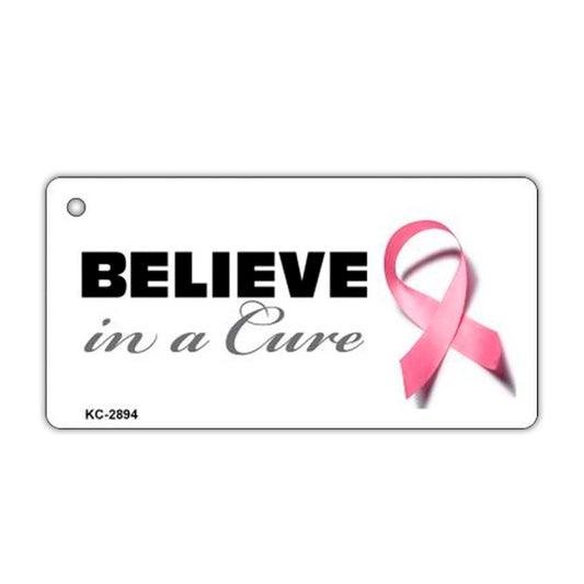 Keychain, Metal, Believe In A Cure, Breast Cancer Awareness, 3