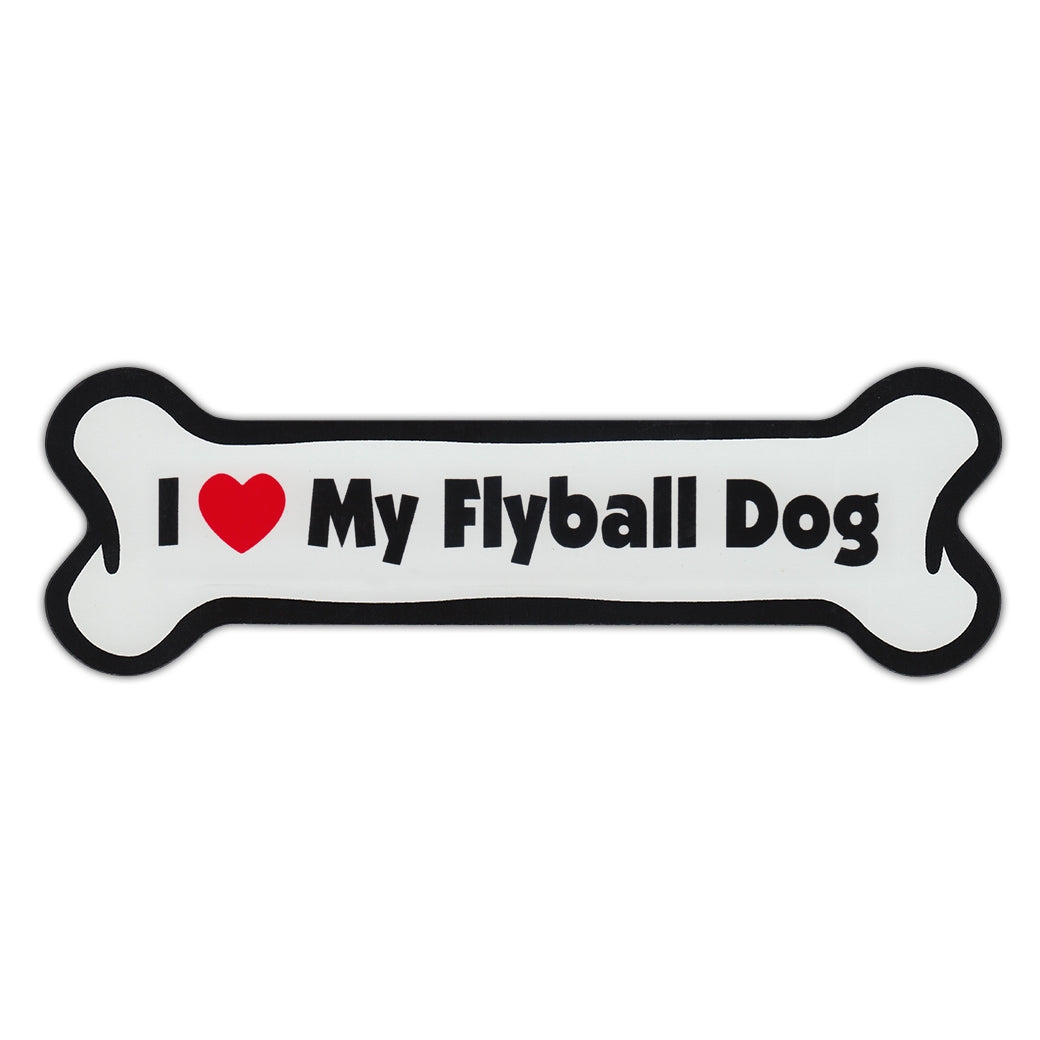 Dog Bone Magnet - I Love My Flyball Dog