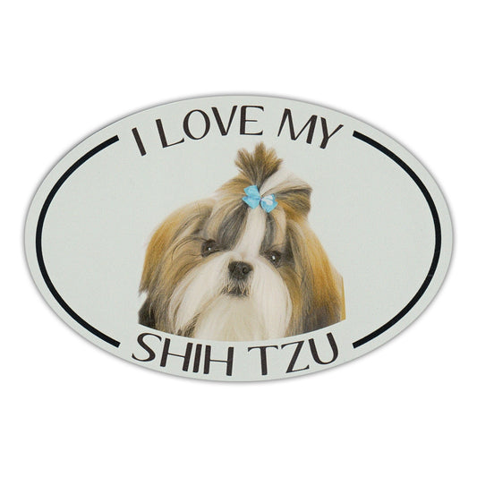 Magnet, Oval, I Love My Shih Tzu, 6