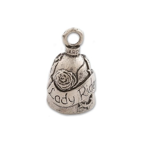 Guardian Bell, Metal, Lady Rider, Rose and Thorns, Motorcycle Good Luck Bell, .75