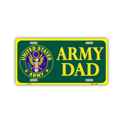 License Plate, Metal Vanity Tag Cover, Army Dad, 12