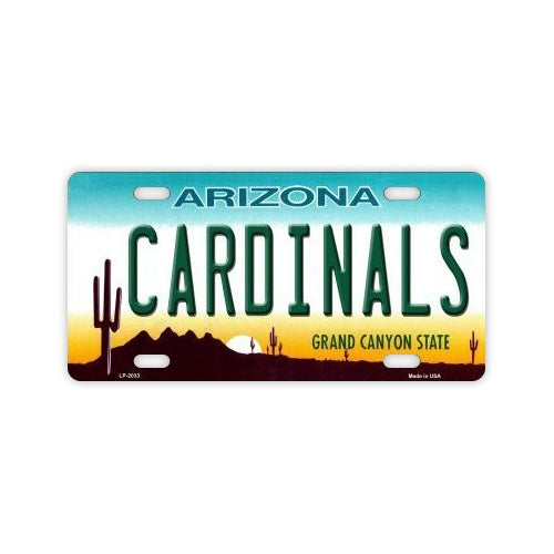 License Plate, Metal Vanity Tag Cover, Phoenix Cardinals, 12