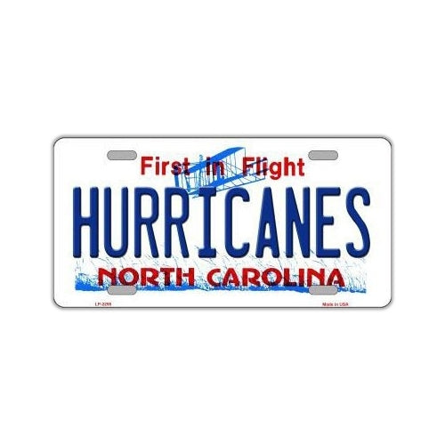 License Plate, Metal Vanity Tag Cover, Carolina Hurricanes, 12
