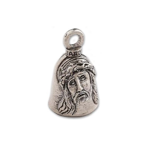 Guardian Bell, Metal, Jesus Christ, Crown of Thorns, Cross, Motorcycle Good Luck Bell, .75