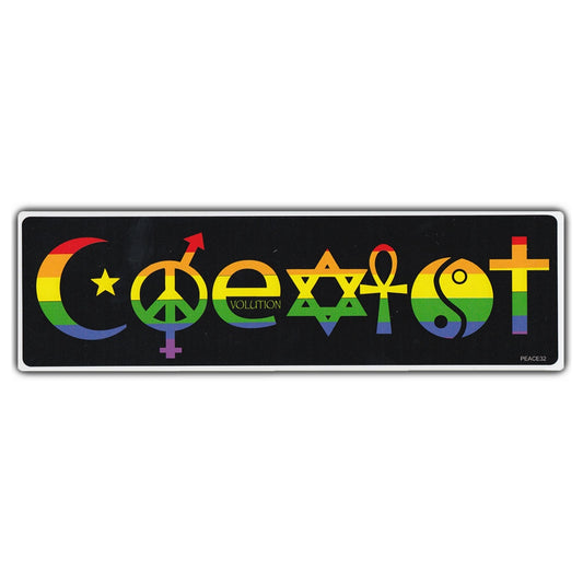 Sticker, Bumper Sticker, COEXIST, 10