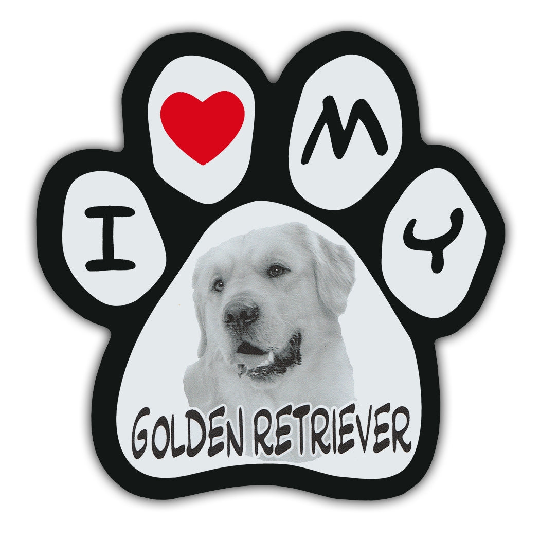 Picture Paw Magnet - I Love My Golden Retriever