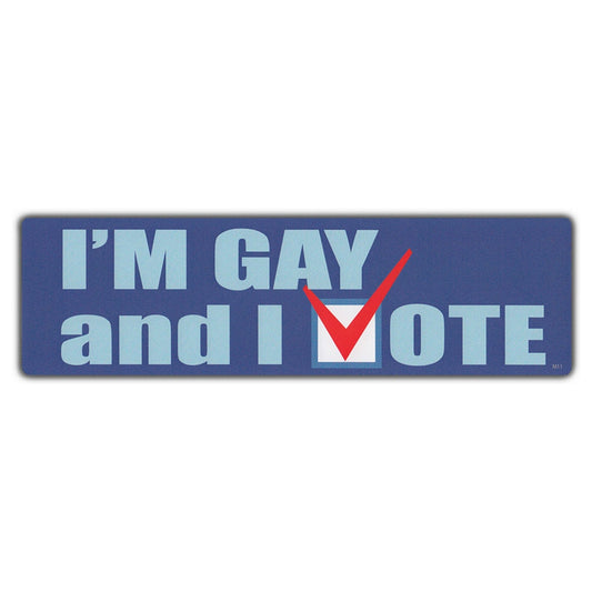 Sticker, Bumper Sticker, I'm Gay And I Vote, 10