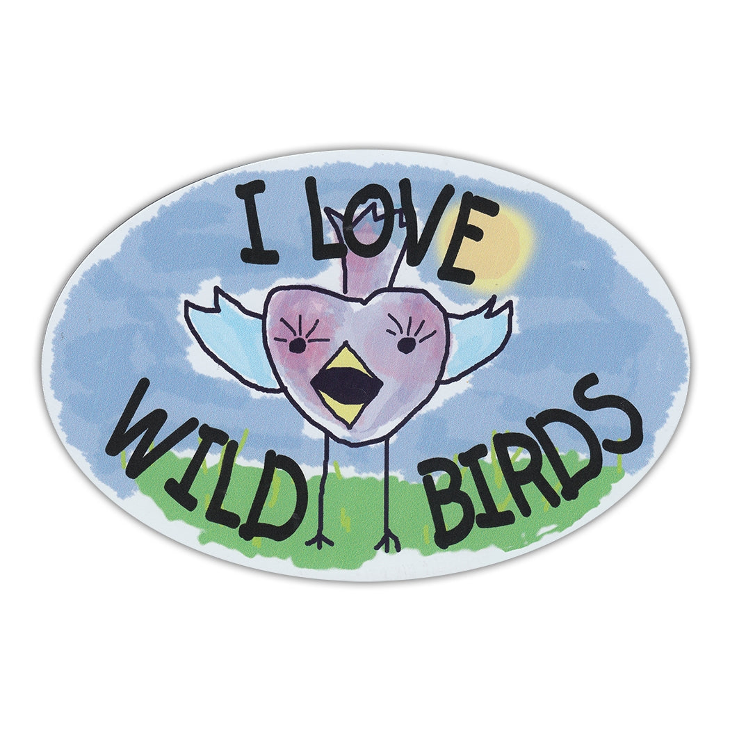 Oval Magnet - I Love Wild Birds