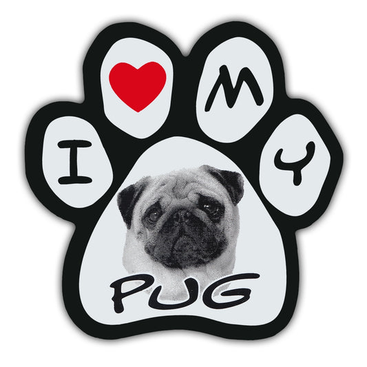 Magnet, Picture Paw, I Love My Pug, 5.5