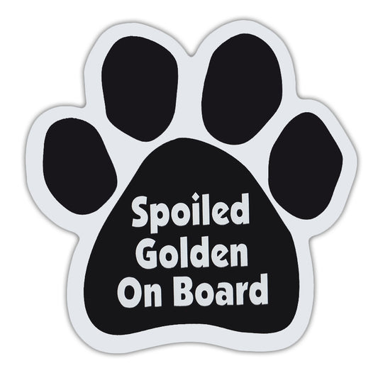 Magnet, Dog Paw, Spoiled Golden On Board, 5.5