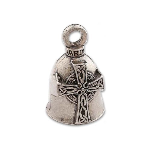 Guardian Bell, Metal, Irish Celtic Cross, Motorcycle Good Luck Bell, .75