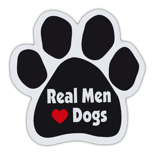 Magnet, Dog Paw, Real Men Love Dogs, 5.5