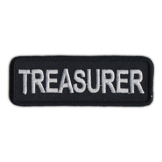 Patch, Embroidered Patch, Treasurer Club Patch, Black, 3