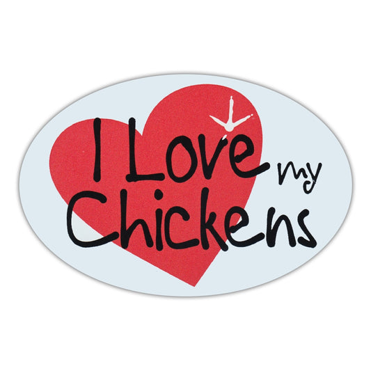 Magnet, Oval, I Love My Chickens, 6