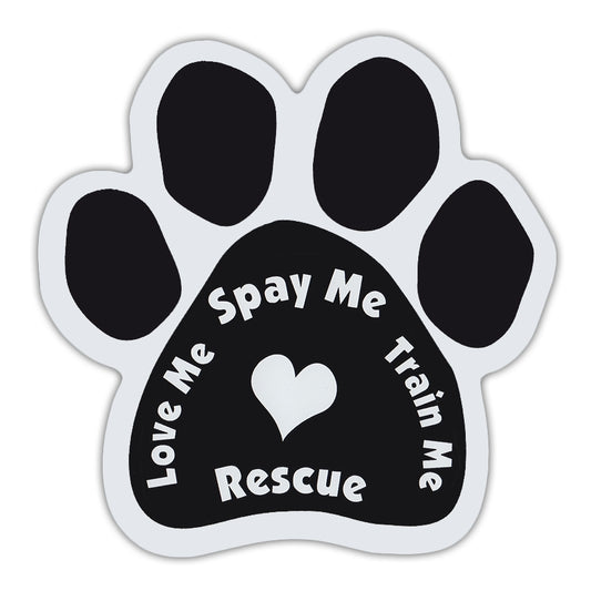 Magnet, Dog Paw, Love Me Spay Me Train Me Rescue, 5.5
