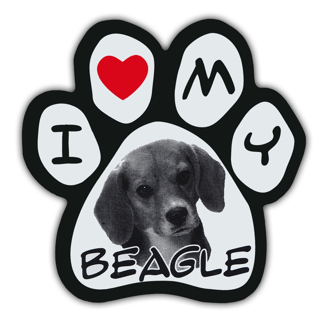 Picture Paw Magnet - I Love My Beagle