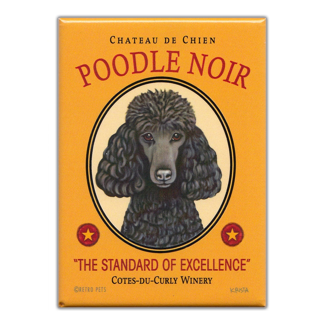 Magnet, Refrigerator Magnet, Poodle Noir Winery, 2.5" x 3.5"