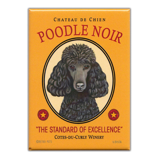 Magnet, Refrigerator Magnet, Poodle Noir Winery, 2.5