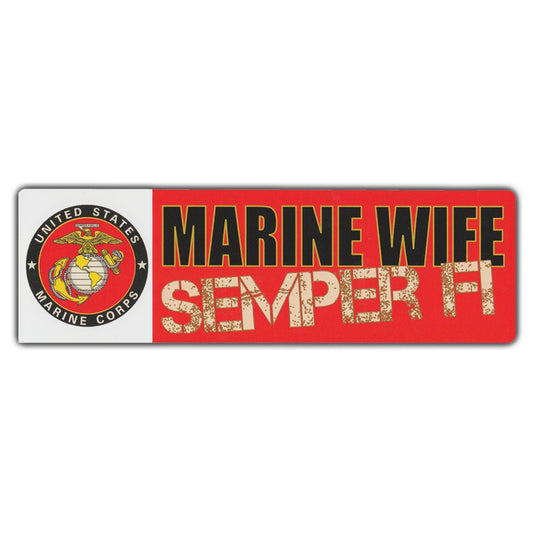 Sticker, Bumper Sticker, Marine Wife, Semper Fi, 10