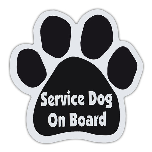 Magnet, Dog Paw, Service Dog On Board, 5.5
