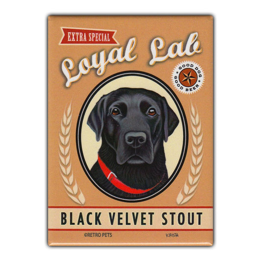 Magnet, Refrigerator Magnet, Loyal Lab Black Velvet Stout, 2.5