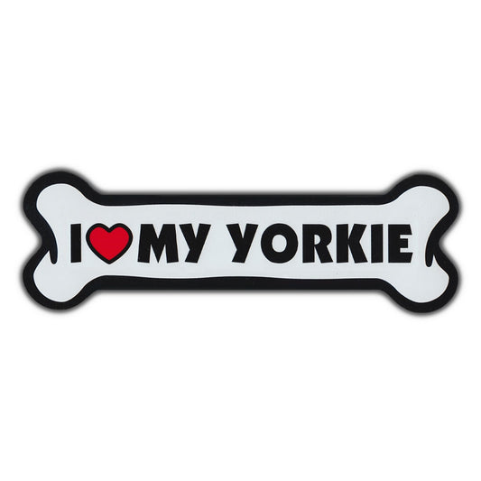 Magnet, Giant Size Dog Bone, I Love My Yorkie, 10