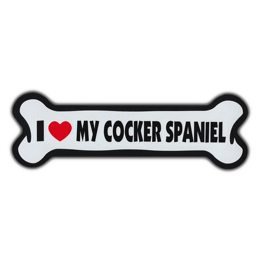 Magnet, Giant Size Dog Bone, I Love My Cocker Spaniel, 10