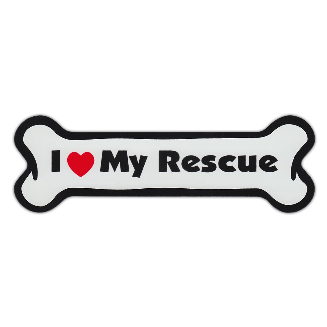 Dog Bone Magnet - I Love My Rescue