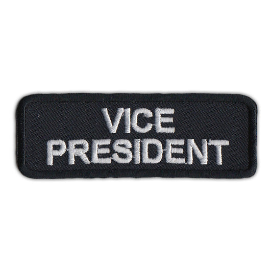 Patch, Embroidered Patch, Vice President Club Patch, Black, 3
